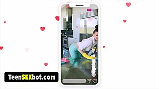 That 60s housewife does a sexy cam show and quick fuck