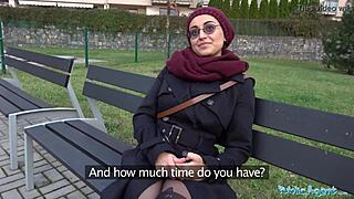 The Afghan beauty says, 'I'll pay to fuck that big cock in public outdoors'