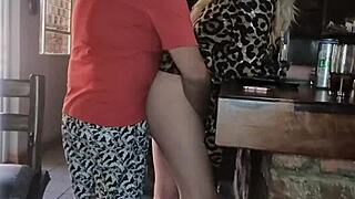 rough hard doggystyle fuck with a blonde's big ass in heels.