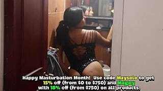 Latina receives sex doll from Tantaly and enjoys it with her best friend masturbation month