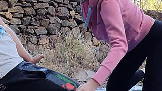 feeling the intense outdoor passion with that hot 18yo brunette babe