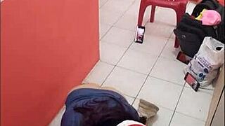 Nurse Shows Ass In Hospital Corridor, Horny For Boyfriend