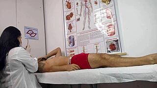 Oh wow, this patient got so horny in front of the sexy nurse at the hospital! 😍
