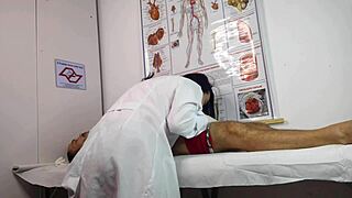 Oh wow, this patient got so horny in front of the sexy nurse at the hospital! 😍