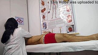 Oh wow, this patient got so horny in front of the sexy nurse at the hospital! 😍