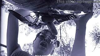 Outdoor blowjob with bluee and his big cock