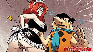 in the flintstones cartoon, he fucks the hottie maid.