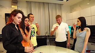 Students celebrate new year with hot big orgy