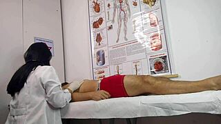 Oh wow, this patient got so horny in front of the sexy nurse at the hospital! 😍