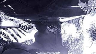 Outdoor blowjob with bluee and his big cock