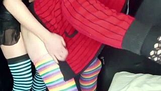 brunette milf lola uses strap-on with big ass couple