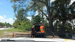 Roadside - thick blonde milf fucked by roadside assistance