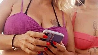 Talking dirty on beach then deflowering young guy