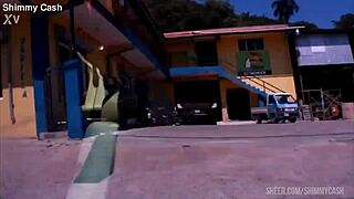 18yo Latina teen gives public blowjob on front lawn