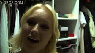 trying on clothes in the dressing room