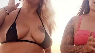 Talking dirty on beach then deflowering young guy