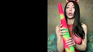 Sexy DEVIL HOTKINKYJO FUCKS her ASS with LONG DILDO from ORGANOTOY & ANAL PROLAPSE