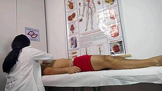 Oh wow, this patient got so horny in front of the sexy nurse at the hospital! 😍