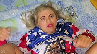 Blonde Woman Fucks in a Blouse from the United States