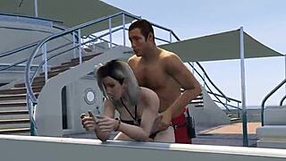 GTA 5 Cutie In Bikini Gets Fucked On Yacht During Game