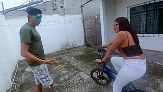 Slutty neighbor craves intense fucking outdoors