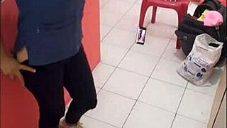 Nurse Shows Ass In Hospital Corridor, Horny For Boyfriend