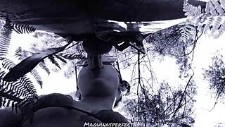 Outdoor blowjob with bluee and his big cock