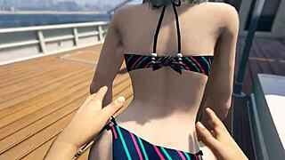 GTA 5 Cutie In Bikini Gets Fucked On Yacht During Game