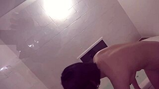 An 18-year-old black-haired Japanese girl performs a cute striptease in uniform cosplay, giving a blowjob and caressing before creampie sex with shaved pussy uncensored