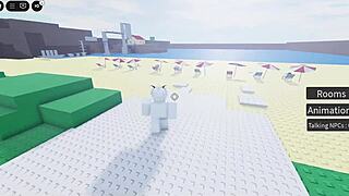 Fucked a bitch hard on the roblox beach