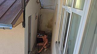 Caught jerking off backstage sparks deepthroat and anal