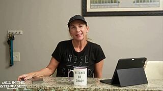 New step mom makes junior comfortable, but is it taboo deepthroat with a big cock?