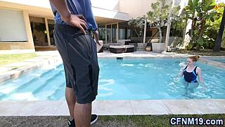 redhead takes cum in cfnm