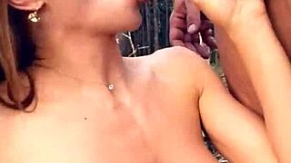 Horny Hottie Sucks Dick And Fucks In The Woods