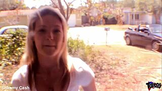 Horny blonde shows exercise ball, then balls deep on bbc?