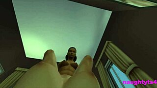 Hung futa roommate eats and fucks girl's pussy in dorm pov