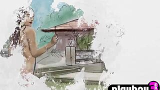 Petite milf model gloria sol exposes her natural curvy body