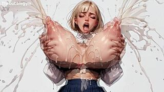 Horny Blonde Ai Student Roughly Milks Plump Massive Tits