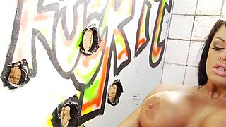 kerry louise loves getting cum from monster cock at gloryhole!