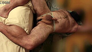 The solo gay guy tests a thrusting dildo in his ass