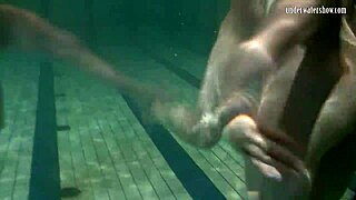 Ivetta, Katka, and Barbara explore the underwater pool in Russia