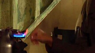 lesbian slave bends over for spanking and fingering by horny madame