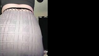 Sexy fat ass dancing in fishnets