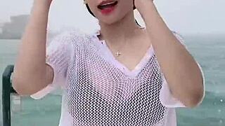 girl shows off her big tits