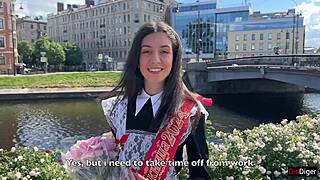 met my classmate at graduation and fucked her tight ass! 😈