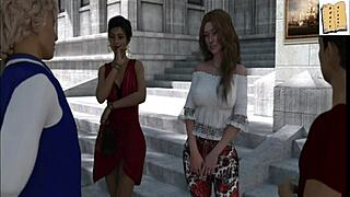 a wife and stepmother are playing a game together