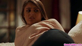 Lesbian babe asks, 'Want me to lick your pussy, assistant?'