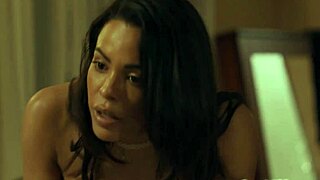 Lesbian babe asks, 'Want me to lick your pussy, assistant?'