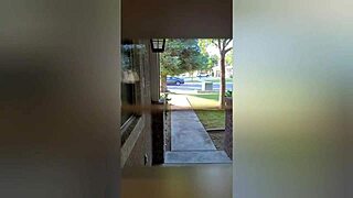 Hey, that cheating hotwife is giving a sneaky blowjob during the car ride!