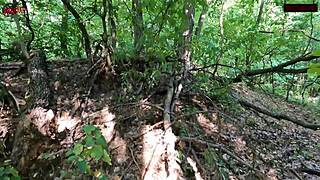 Sissi sucks cock in public park